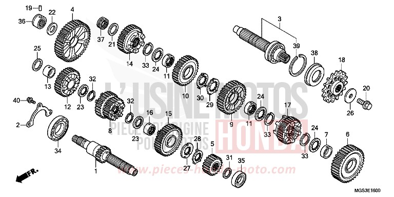 TRANSMISSION (NC700X/XA) for NC700X ABS MAGNA RED (R201) from 2012